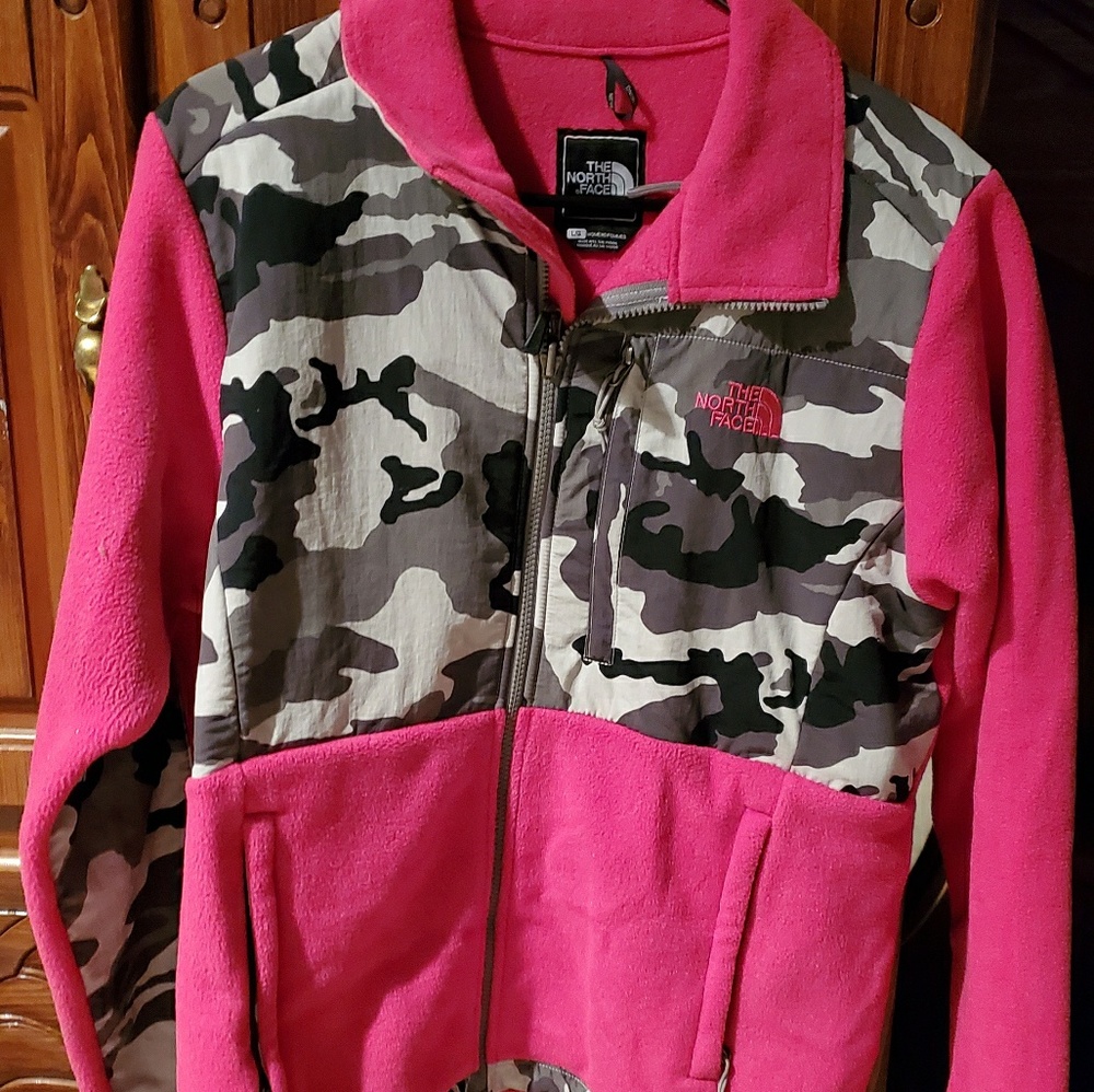 Pink camo North Face